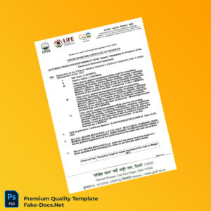 India CPCB EPR Registration Certificate Template (Word & PDF) 4 page India CPCB EPR Registration Certificate Template (Word & PDF) 4 page