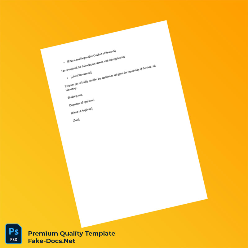 India Central Drugs Standard Control Organization Stem Cell Registration Certificate Template (Word & PDF) 5 page India Central Drugs Standard Control Organization Stem Cell Registration Certificate Template (Word & PDF) 5 page