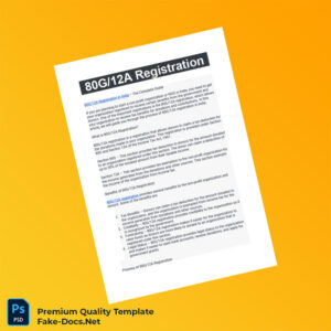 India Commissioner of Income Tax 80G 12A Registration Certificate Template (Word & PDF) 2 page India Commissioner of Income Tax 80G 12A Registration Certificate Template (Word & PDF) 2 page