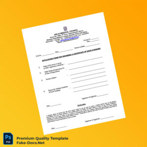 India Delhi Medical Council Certificate of Good Standing Application Form Template (Word & PDF) 2 page India Delhi Medical Council Certificate of Good Standing Application Form Template (Word & PDF) 2 page