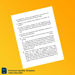 India Deputy Registrar Housing Cooperative Registration Certificate Template (Word & PDF) 6 page India Deputy Registrar Housing Cooperative Registration Certificate Template (Word & PDF) 6 page