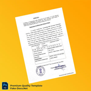 India District Registrar of Societies Registration Certificate Template (Word & PDF) India District Registrar of Societies Registration Certificate Template (Word & PDF)