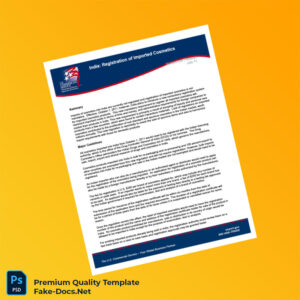 India Drug Regulatory Authority Business Registration Certificate Template (Word & PDF) 6 page India Drug Regulatory Authority Business Registration Certificate Template (Word & PDF) 6 page