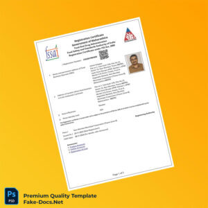 India Food and Drug Administration Registration Certificate Template (Word & PDF) 5 page India Food and Drug Administration Registration Certificate Template (Word & PDF) 5 page