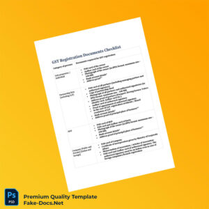 India GST Registration Document Checklist Template (Word & PDF) 2 page India GST Registration Document Checklist Template (Word & PDF) 2 page
