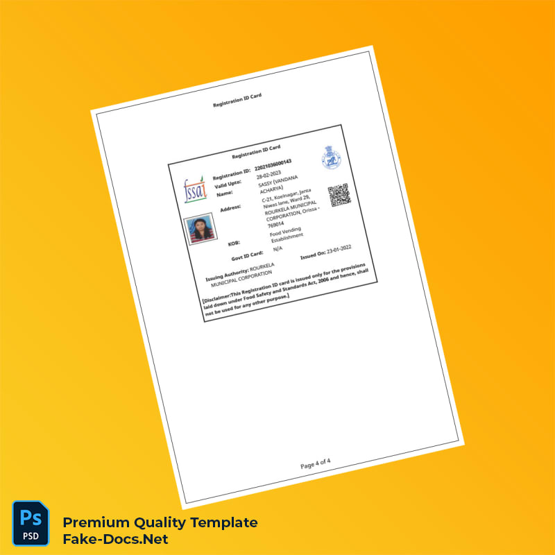 India Government of Odisha Registration Certificate Template (Word & PDF) 4 page India Government of Odisha Registration Certificate Template (Word & PDF) 4 page