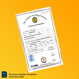 India Gujarat Nursing Council Registration Certificate Template (Word & PDF) India Gujarat Nursing Council Registration Certificate Template (Word & PDF)