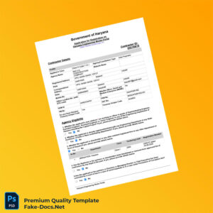 India Haryana Engineering Works Portal Contractor Registration Application Form 4 page India Haryana Engineering Works Portal Contractor Registration Application Form 4 page