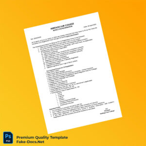 India Heritage Law College Registration Certificate Template (Word & PDF) 2 page India Heritage Law College Registration Certificate Template (Word & PDF) 2 page