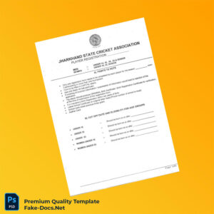 India Jharkhand State Cricket Association Registration Form Template (Word & PDF) 6 page India Jharkhand State Cricket Association Registration Form Template (Word & PDF) 6 page