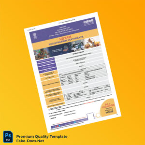 India Ministry of Micro Small and Medium Enterprises MSME Registration Certificate Template (Word & PDF) 2 page India Ministry of Micro Small and Medium Enterprises MSME Registration Certificate Template (Word & PDF) 2 page