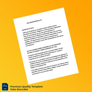 India NGO Registration Act Document Template (Word & PDF) 6 page India NGO Registration Act Document Template (Word & PDF) 6 page