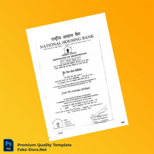 India National Housing Bank Registration Certificate Template (Word & PDF) 2 page India National Housing Bank Registration Certificate Template (Word & PDF) 2 page