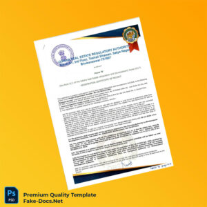 India Odisha Real Estate Regulatory Authority Registration Certificate Template (Word & PDF) 2 page India Odisha Real Estate Regulatory Authority Registration Certificate Template (Word & PDF) 2 page