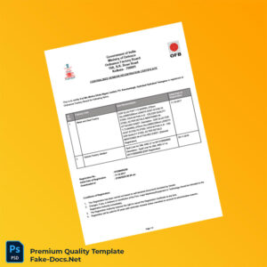 India Ordnance Factory Board Editable Centralised Vendor Registration Certificate Template (Word & PDF) 2 page India Ordnance Factory Board Editable Centralised Vendor Registration Certificate Template (Word & PDF) 2 page