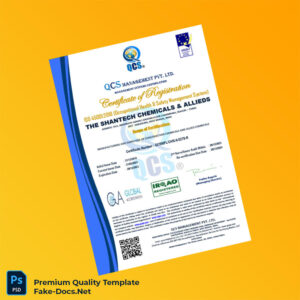 India QCS Management Pvt Ltd Certificate of Registration Template (Word & PDF) India QCS Management Pvt Ltd Certificate of Registration Template (Word & PDF)