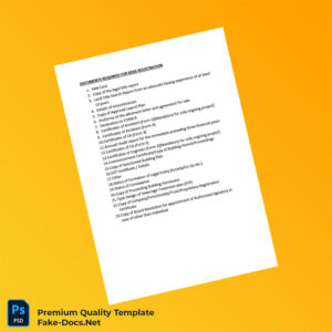 India RERA Registration Document Requirements Template (Word & PDF) India RERA Registration Document Requirements Template (Word & PDF)