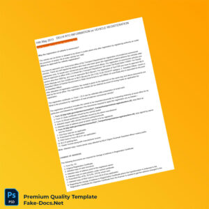 India RTO Vehicle Registration Information Document Template (Word & PDF) 8 page India RTO Vehicle Registration Information Document Template (Word & PDF) 8 page