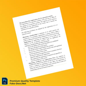 India Registrar of Cooperative Societies Registration Certificate Template (Word & PDF) 4 page India Registrar of Cooperative Societies Registration Certificate Template (Word & PDF) 4 page