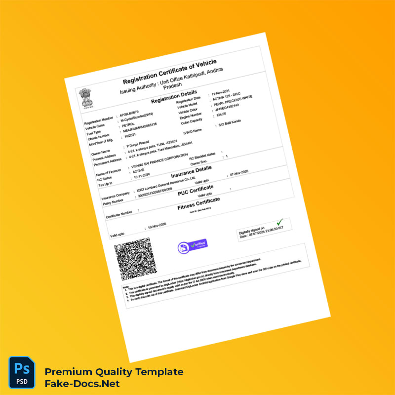 India Registration Authority Registration Certificate Template (Word & PDF) India Registration Authority Registration Certificate Template (Word & PDF)