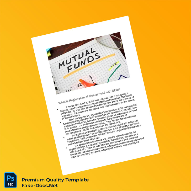 India SEBI Mutual Fund Registration Certificate Template (Word & PDF) 4 page India SEBI Mutual Fund Registration Certificate Template (Word & PDF) 4 page