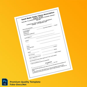 India Tamil Nadu State Chess Association Certificate for Chess Coaches Template (Word & PDF) 2 page India Tamil Nadu State Chess Association Certificate for Chess Coaches Template (Word & PDF) 2 page