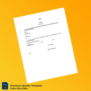 India Telangana Editable Application for Duplicate Registration Certificate Template (Word & PDF) India Telangana Editable Application for Duplicate Registration Certificate Template (Word & PDF)