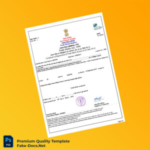 India Trade Marks Registry Trademark Registration Certificate Template (Word & PDF) 2 page India Trade Marks Registry Trademark Registration Certificate Template (Word & PDF) 2 page