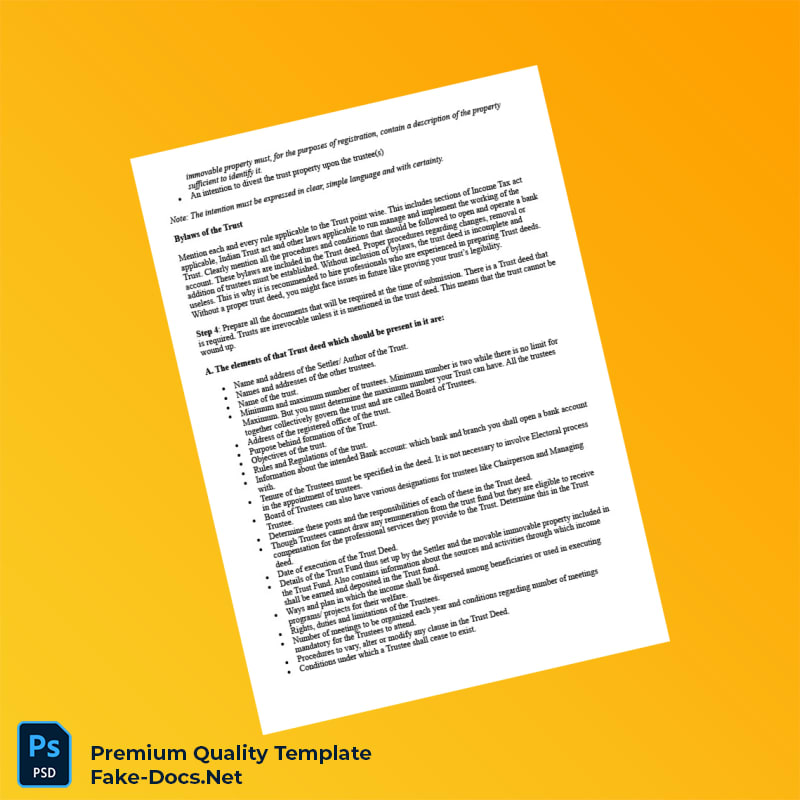 India Trust Authority Registration Certificate Template (Word & PDF) 5 page India Trust Authority Registration Certificate Template (Word & PDF) 5 page