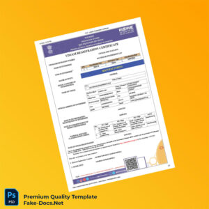 India Udyam MSME Registration Certificate Template (Word & PDF) India Udyam MSME Registration Certificate Template (Word & PDF)