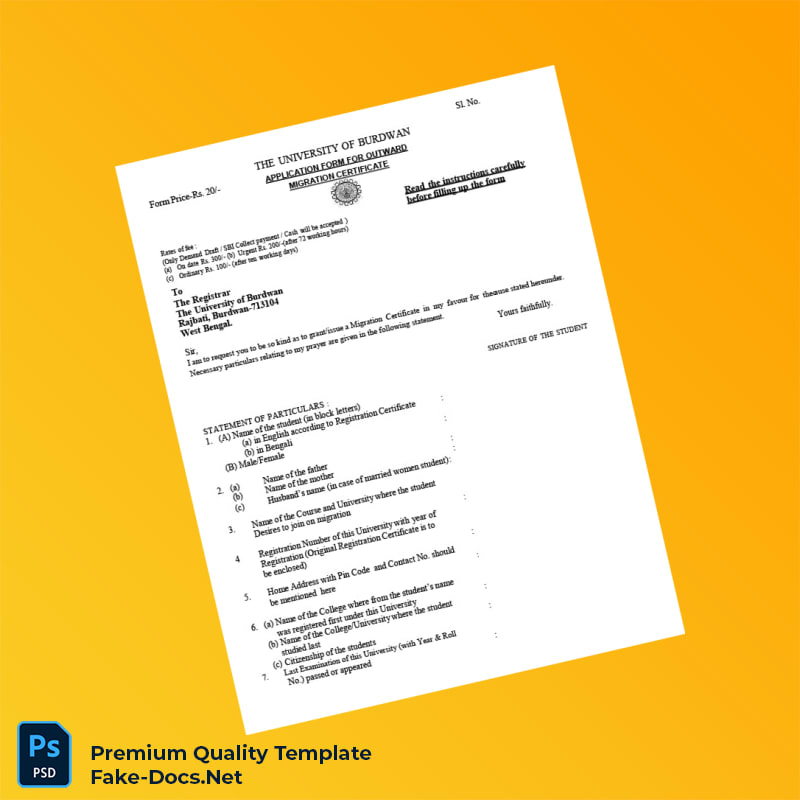 India University Migration Certificate Template (Word & PDF) 2 page India University Migration Certificate Template (Word & PDF) 2 page