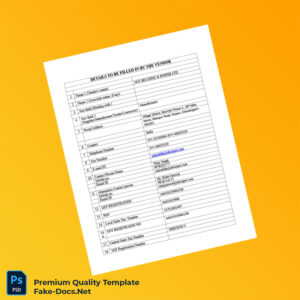 India Vendor Registration Form Template (Word & PDF) 3 page India Vendor Registration Form Template (Word & PDF) 3 page