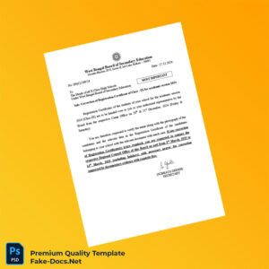 India West Bengal Board of Secondary Education Registration Certificate Template (Word & PDF) India West Bengal Board of Secondary Education Registration Certificate Template (Word & PDF)