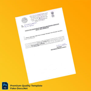 India West Bengal Nursing Council Editable Final Registration Certificate Template (Word & PDF) India West Bengal Nursing Council Editable Final Registration Certificate Template (Word & PDF)