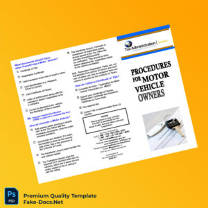 Jamaica Tax Authority Vehicle Registration Procedures Document Template (Word & PDF) 2 page Jamaica Tax Authority Vehicle Registration Procedures Document Template (Word & PDF) 2 page