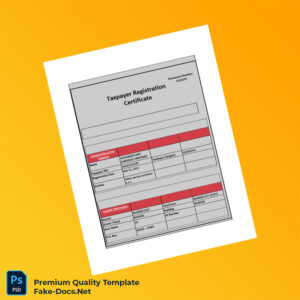 Kenya KRA Tax Registration Certificate Template (Word & PDF) 2 page Kenya KRA Tax Registration Certificate Template (Word & PDF) 2 page