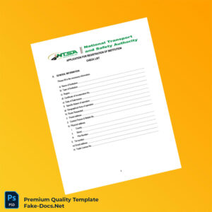 Kenya NTSA Road Service License Application Form Template (Word & PDF) 4 page Kenya NTSA Road Service License Application Form Template (Word & PDF) 4 page
