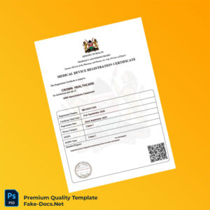 Kenya Pharmacy and Poisons Board Medical Device Registration Certificate Template (Word & PDF) 2 page Kenya Pharmacy and Poisons Board Medical Device Registration Certificate Template (Word & PDF) 2 page
