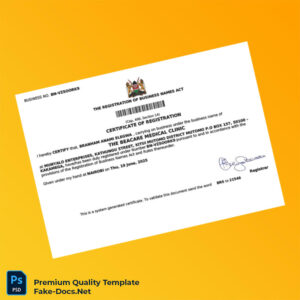 Kenya Registrar of Business Names Business Name Registration Certificate Template (Word & PDF) Kenya Registrar of Business Names Business Name Registration Certificate Template (Word & PDF)