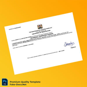 Kenya Registrar of Business Names Business Registration Certificate Template (Word & PDF) Kenya Registrar of Business Names Business Registration Certificate Template (Word & PDF)