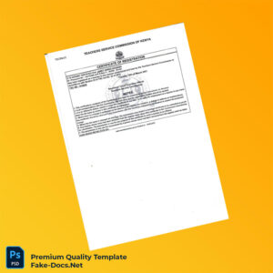 Kenya Teachers Service Commission Certificate of Registration Template (Word & PDF) Kenya Teachers Service Commission Certificate of Registration Template (Word & PDF)