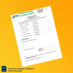 Kenya Traffic Authority Duplicate Registration Book or Drivers Licence Application Template (Word & PDF) 2 page Kenya Traffic Authority Duplicate Registration Book or Drivers Licence Application Template (Word & PDF) 2 page