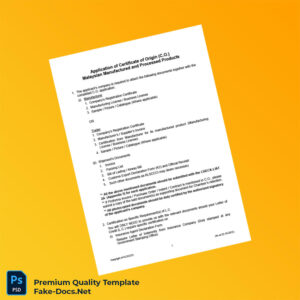 Malaysia Chinese Chamber of Commerce and Industry Certificate of Origin Template (Word & PDF) 3 page Malaysia Chinese Chamber of Commerce and Industry Certificate of Origin Template (Word & PDF) 3 page