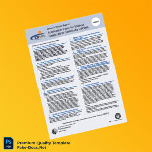 Northern Ireland Driver and Vehicle Agency Vehicle Registration Certificate Application Form Template (Word & PDF) 2 page Northern Ireland Driver and Vehicle Agency Vehicle Registration Certificate Application Form Template (Word & PDF) 2 page