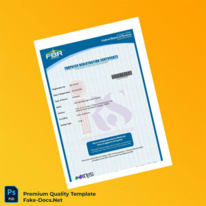 Pakistan FBR Tax Registration Certificate Template (Word & PDF) Pakistan FBR Tax Registration Certificate Template (Word & PDF)