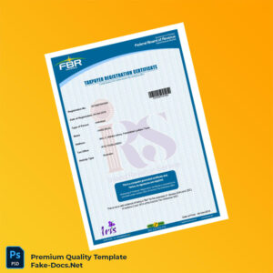 Pakistan Inland Revenue Service Tax Registration Certificate Template (Word & PDF) Pakistan Inland Revenue Service Tax Registration Certificate Template (Word & PDF)