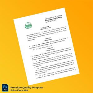 Pakistan Punjab Revenue Authority Registration Certificate Template (Word & PDF) 8 page Pakistan Punjab Revenue Authority Registration Certificate Template (Word & PDF) 8 page