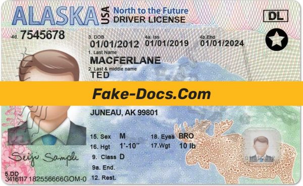 Alaska driver license Template psd New
