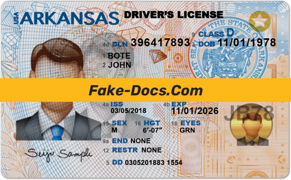 Arkansas driver license Psd Template
