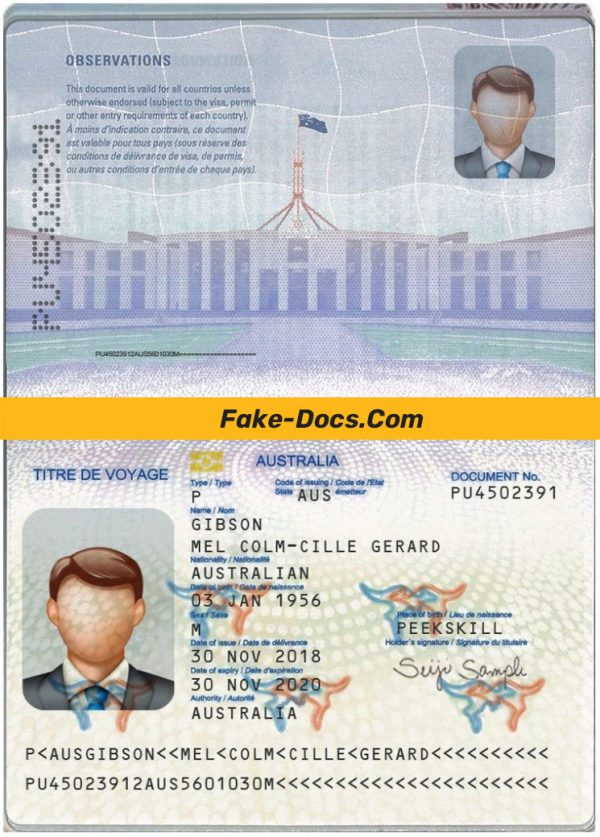 Australia Passport psd template (V1)